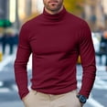 thumbnail image 6 of Cyglowse Men's Soft Thermal Undershirt Mock Turtleneck Long Sleeve Breathable Lightweight Solid Color for Layering Tops Wine 2XL, 6 of 8