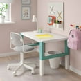 thumbnail image 2 of Home Office Working Desk  (96 * 58 CM) - white/turquoise, 2 of 5