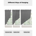 thumbnail image 3 of Pure Dark Grey Swag Valances for Windows, Simple Solid Color Rod Pocket Sheer Valances for Large Windows, Swag Toppers Light Filtering for Kitchen Living Room 2 Panels 36''x63'', 3 of 5