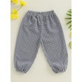 thumbnail image 6 of BemeyourBBs Kids Girls Boys Jogger Pants Loose Plaid Print Elastic Waist Trousers, 6 of 9