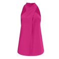 thumbnail image 5 of POTETI T Shirt for Women Hot Pink Casual Sleeveless Solid T-Shirt Blouse Tops, 5 of 5