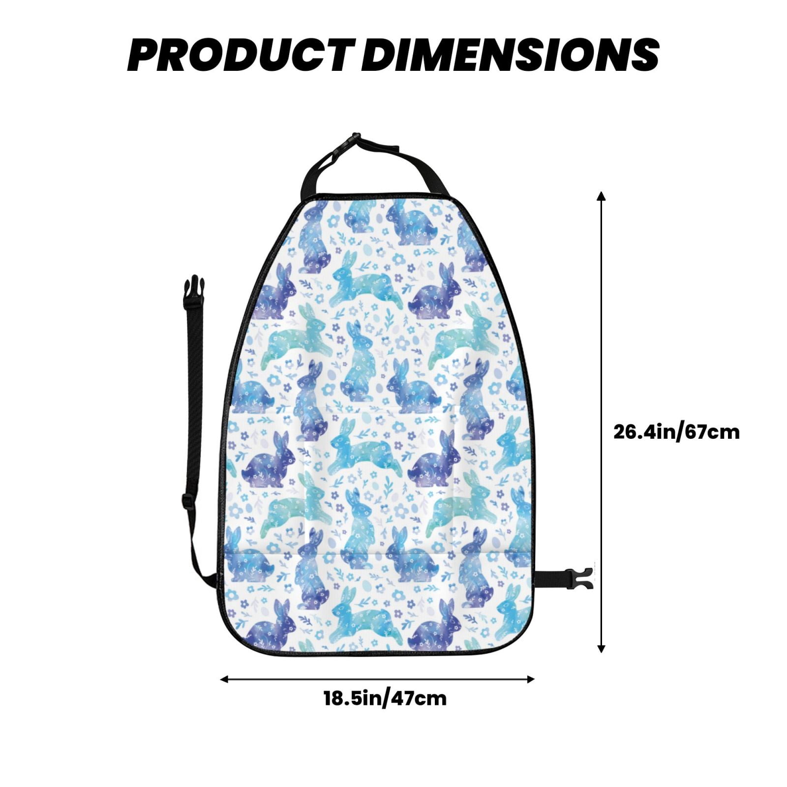 Xecao Rabbit2 Pattern Car Seat Back Protector 2 Pack Large Capacity Pocket, Kick Mats Back Seat Protector