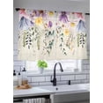 thumbnail image 5 of Sheer Curtains 54 Inch Length 2 Panels Set for Kitchen, Wild Flowers Semi Sheer Curtains for Windows, Vintage Country Floral Leaf Plant Beige Voile Window Treatments Rod Pocket Curtain, 5 of 7