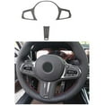 thumbnail image 2 of Para Bmw- 3 Series 2019-2021 Cubierta de panel de volante de fibra de carbono Afortunado Sencillez, 2 of 4