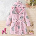 thumbnail image 2 of HFHAPW Toddler Robes Cute Pattern Bathrobe Unisex Kids Robe Baby Flannel Hoodie Pajamas Sleepwear for 1T 2T 3T 4T 5T 6T 7T(Light Pink,1-2 Y), 2 of 9