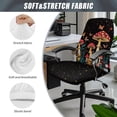 thumbnail image 5 of SCRAWLGOD Anti-Dust Seat Covers for Office Chairs All-in-One Stretchy Computer Desk Chair Seat Covers Easy to Install High Back Chair Slipcover, Mushroom Butterfly Floral Spots Black, S, 5 of 7