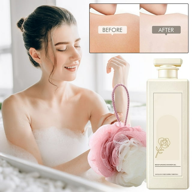 Gel de ducha hidratante perfumado, toalla de baño hidratante, jabón líquido de 800 ml.