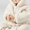thumbnail image 5 of ibiyuan Baby Winter Clothes 12-18 Months,Baby Girls Long Sleeve Hooded Jumpsuit Romper Outfits Winter Warm Clothes,White,12-18 Months, 5 of 8