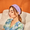thumbnail image 5 of headbands for women Headband Hair Scarf Head Bands Boho Crochet Knit Bandana Style Soft Stretchy Non-Slip Fit for Daily Wear Yoga Sports,Purple, 5 of 5
