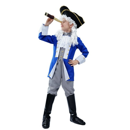 Dress Up America Colonial Patriot Costume - with Hat and Wig - Revolutionary War Historical Costume