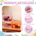thumbnail image 3 of 6 Pack Colorful Plastic Storage Bins with Lids 4 Quart Small Storage Latch Box Stackable and Nestable Clear Organizer Bins with Latching Handle and Buckle for Organizing(Sweet Color), 3 of 11