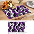 thumbnail image 6 of Purple Stripe Placemats Set of 12 Black Grey White Gradient Striped Geometric Place Mats Indoor Wipeable Table Mats Washable Dining Table Placemats for Kitchen Holiday Party Home Decor 13x19 Inch, 6 of 9
