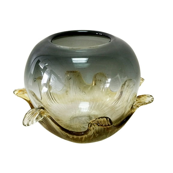 Dale Tiffany Amber Leaf Hand Blown Art Glass Vase