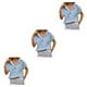 thumbnail image 5 of Qarigey Camisa de mujer Blusa con botones de color sólido con bolsillo Oficina Señora Trabajo Fecha Verano Top Ropa Accesorios Azul claro M Azul claro M 3Conjunto, 5 of 6