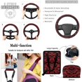 thumbnail image 4 of Qpednta 15Pcs Red Gothic Bat Car Seat Covers Full Set Accessories, Steering Wheel Cover, Seatbelt Pads, Trash Bin, Car Coasters, Rear View Mirror Cover, Easy to Install, Universal Fit, 4 of 7