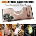 thumbnail image 4 of Dteck Magnetic Leather Case for Samsung Galaxy S25,Shockproof TPU Bumper Compatible with Mag-safe Adjustable Kickstand Back Protective Cover for Galaxy S25,Rosegold, 4 of 8