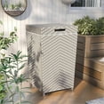 thumbnail image 6 of Furniture of America Azur Outdoor Aluminum & Wicker Outdoor Trash Can in Gray, 6 of 11