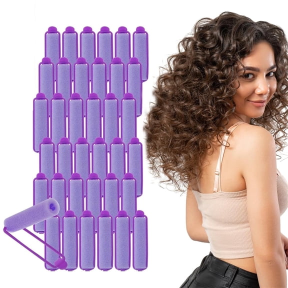 NOGIS 36Pcs Foam Hair Rollers - 0.78 Inch Sponge Rollers for No-Heat Hair Curler for Short/Long Hair Sleep Small Sponge Curlers Soft Sleeping Overnight Curl (Random Color)