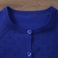 thumbnail image 3 of Tiijoy Newborn Girls Lace Knitted Cardigan Fall Long Sleeve Button Front Sweater, Blue, 3 of 5