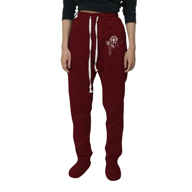 Gibobby Pantalones deportivos casuales para mujer, cómodos pantalones de pijama con pierna recta, pantalones de yoga con cordón, transpirables, pantalones de pijama con bloques(Vino, S)