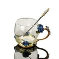 thumbnail image 1 of 1 Set Rose Glass with Spoon Tea Mug Coffee Mug Suitable for Gift Giving, 1 of 5