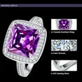 thumbnail image 4 of Women's Princess Cut Created Amethyst February Birthstone Cubic Zirconia 925 Sterling Silver, 4 of 4