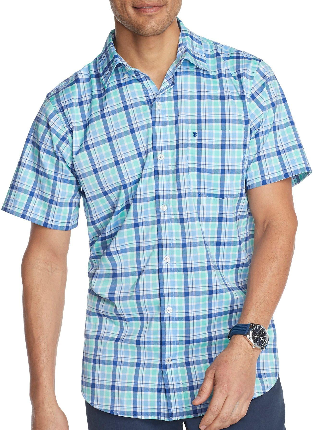 IZOD Mens Advantage Plaid Button Down 