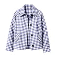 thumbnail image 5 of cocolona Classic Plaid Jacket for Women LightWeight Lapel Button Down Long Sleeve Coat Casual Fall Trendy Outerwear, 5 of 6
