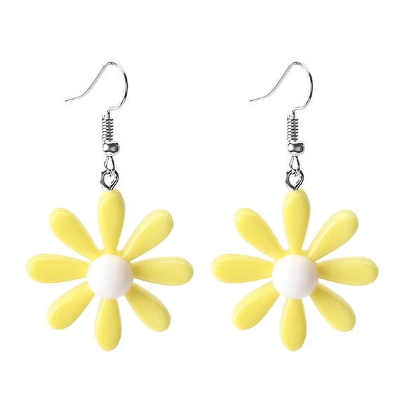 DESIGNICE Yellow Flower Earrings for Women Fashionable Dangle Earrings for Daily Wear and Special Occasions 1 Pair