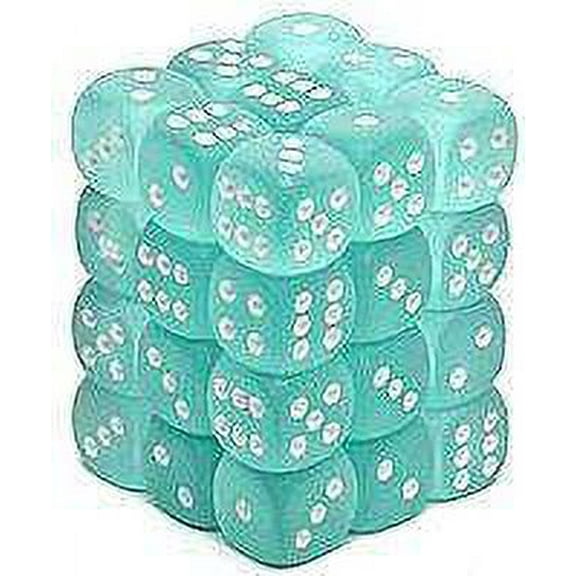 Chessex 6-Sided d6 Frosted Dice Pack (Teal & White)