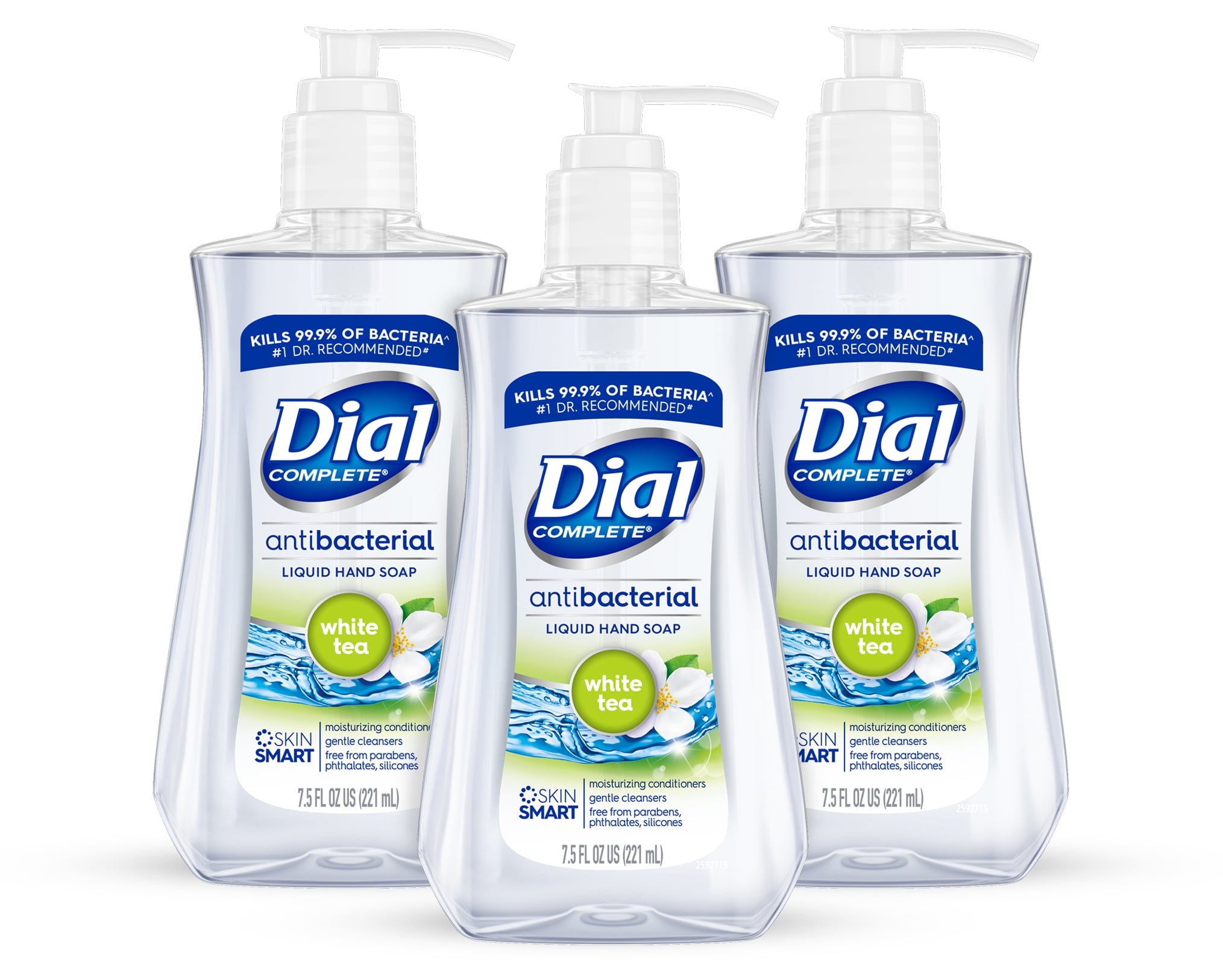 Dial Antibacterial Liquid Hand Soap, White Tea, 7.5 Ounce (Pack of 3