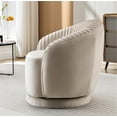 thumbnail image 2 of US Pride Furniture Modern Velvet Solid Print Tufted Accent Chair, Ivory, 2 of 4