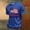 Blue, variant on USA 250 Years of Freedom Commemorative T-Shirt with Liberty Statue and Stars and Stripes Graphic and Short Sleeves Blue L