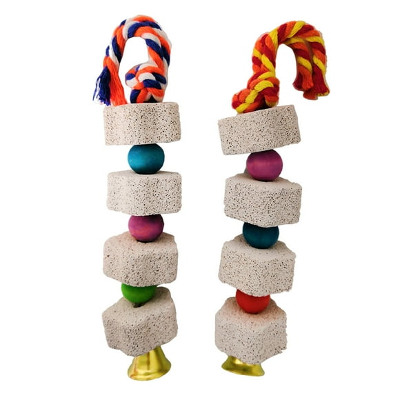 Binwennn Parrot Chewing Toy Bird Grinding Stone With Lava Stone Calcium Supplement Food For Pet Yak Chew Holder Colorful Squeaky Pig Interactive Dog for Boom Dog Small Dogs Aggressive Chewers Silent
