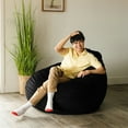 thumbnail image 5 of Big Joe Lotus Foam Filled Teardrop Bean Bag Chair with Removable Cover, Black Plush, Soft Polyester, 4 feet Big, 5 of 10