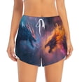 thumbnail image 4 of Lsque Watercolor Sky Dragon Printed Women's Running Shorts with Liner Pockets,Elastic Quick Dry Workout Athletic Gym Yoga Shorts,Womens High Waist Shorts-Medium, 4 of 9