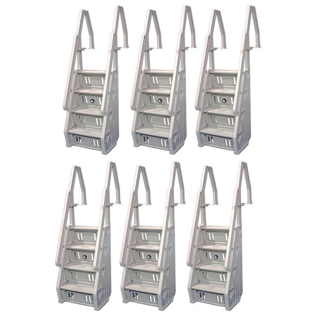 Vinyl Works Deluxe In Step 46 - 60" Above Ground Pool Ladder, White (6 Pack)
