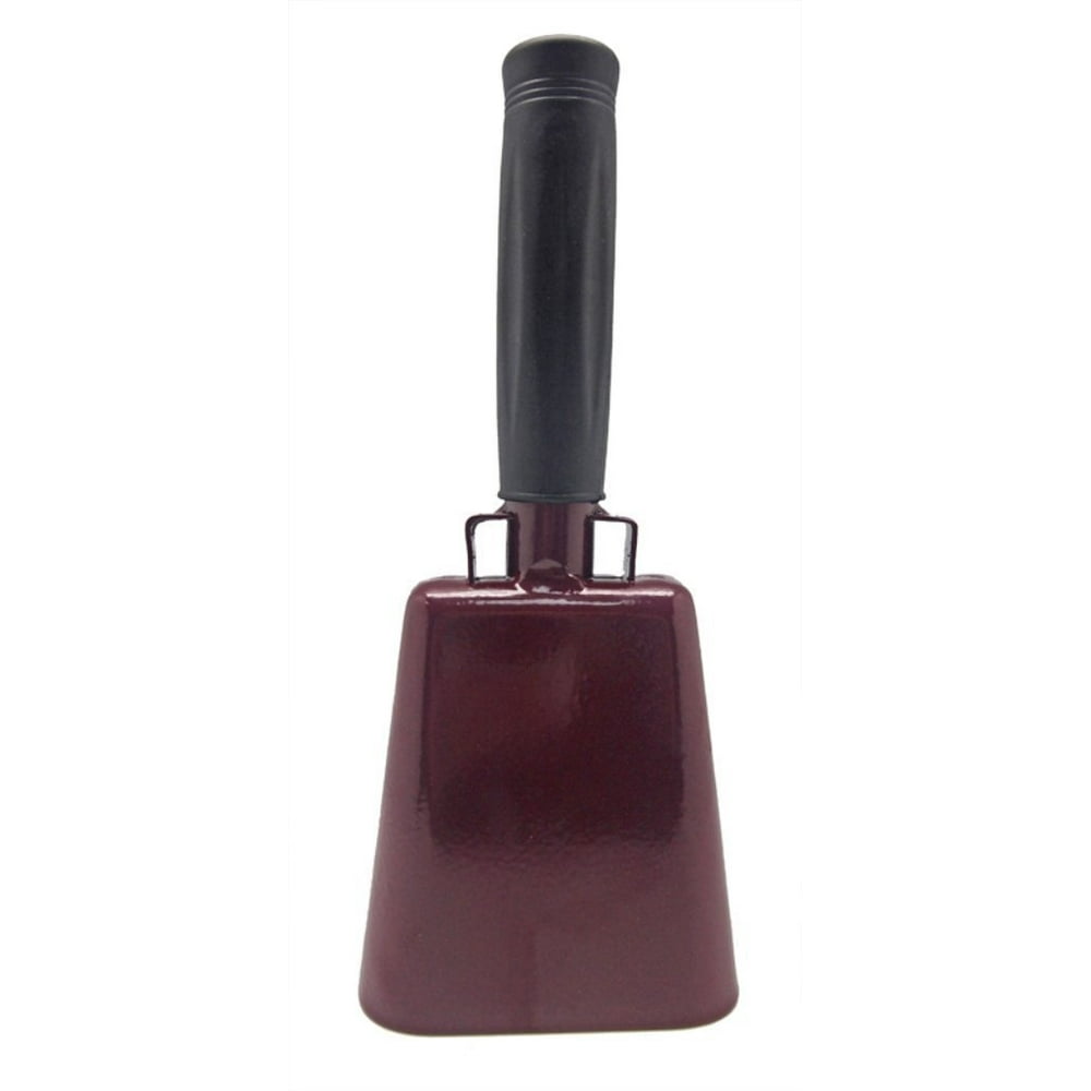 8 Inch COWBELL With Handle Maroon with Black Handle