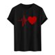 thumbnail image 3 of Tops para hombre, blusas y camisas de cuello redondo y manga corta para hombre. Camiseta/camisa informal de cuello redondo y manga corta con estampado de corazones para hombre. Tops de poliéster para, 3 of 4
