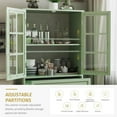 thumbnail image 4 of Narrow Glass Display Cabinet, Sideboard with Storage, 38" Kitchen Buffet Storage Cabinet with 2 Glass Doors and 1 Drawer, Mint Green, 4 of 7