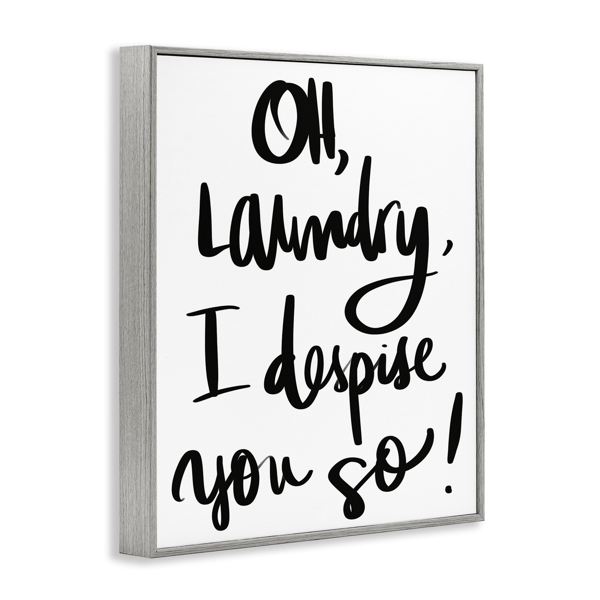 Stupell Industries Laundry I Despise You Gray Framed Giclee Art, design by SD Graphics Studio