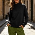 thumbnail image 2 of MYAOYINo Boundaries Womens Ribbed Mock Neck Sweater Textured Pattern Long Sleeve Knit Blouse, 2 of 7
