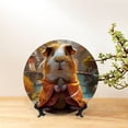 thumbnail image 6 of Salouo Valley Meditating Guinea Pig Pattern Bone China Decorative Plate,Holiday Decor Decorative Ceramic Plates with Stand Elegant Home DéCor for Hallway/Living Room/Bedroom-7in, 6 of 6