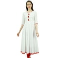 thumbnail image 4 of Bimba Womens Designer Ethnic Kurti Flared Anarkali Kurta Dress With Tassele, 4 of 4
