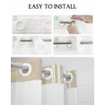thumbnail image 5 of No Hook Shower Curtain with Snap in Liner, Farmhouse Khaki White Stripe Hotel Shower Curtains for Bathroom, Washable Shower Curtain Liner Set with Mesh Top Window, 72"x84", 5 of 6
