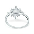 thumbnail image 3 of Cluster Starburst Opal Ring Round Lab Created White Opal 925 Sterling Silver Size 10, 3 of 6