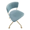 thumbnail image 6 of Indoor Home Office Furniture Tania Contemporary Task Chair In Gold Metal And Light Blue Velvet, 6 of 7