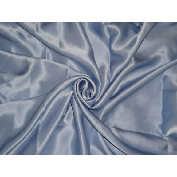 100% PURE SILK SATIN FABRIC 120 GRAMS SKY BLUE colour 44quot;