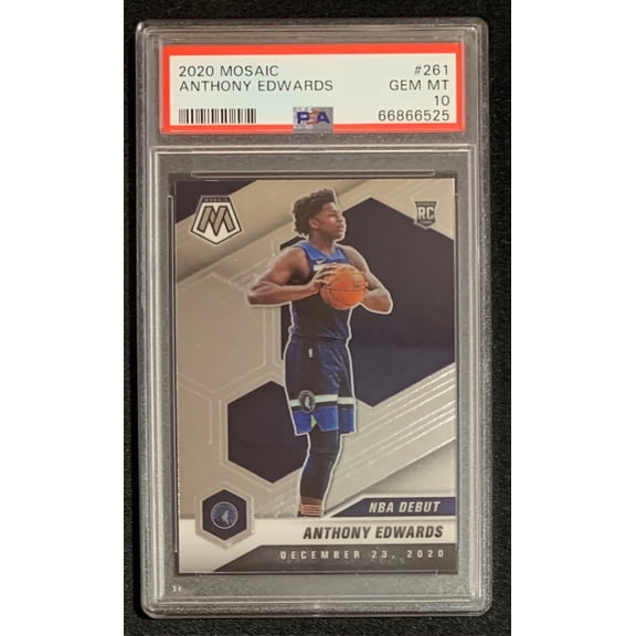 Anthony Edwards 2020 Panini Mosaic Basketball Rookie Card #261 Graded PSA 10