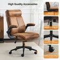 thumbnail image 5 of Ktaxon Office Chair with High Back, Flip-Up Arms & Swivel Base, Bronzing Cloth Desk Chair with  Adjustable Height for Work, Study & Gaming Brown, 5 of 8
